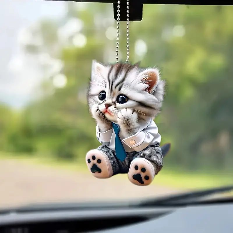 2D Creative Cool Backpack Pup Keychain Car Charms