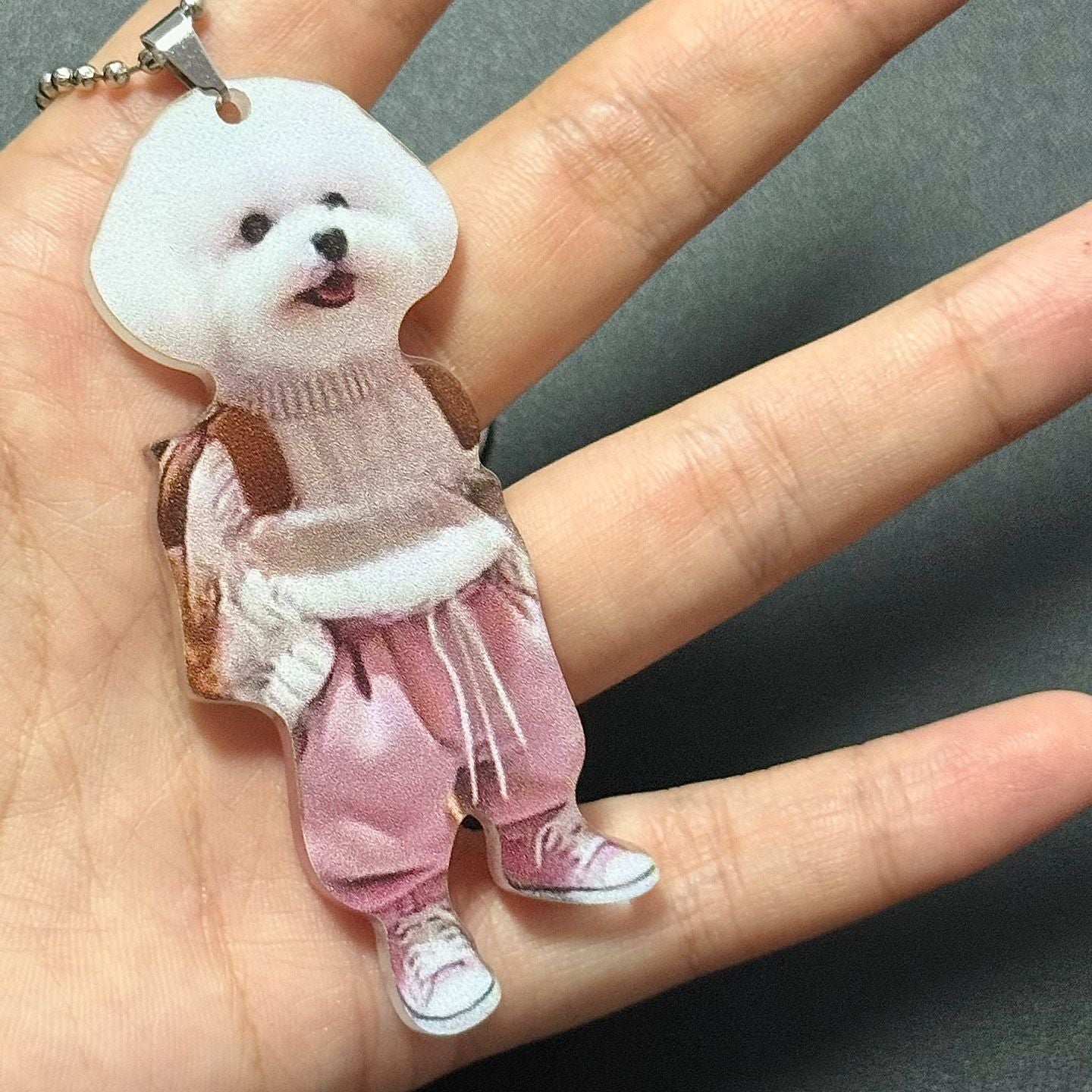 2D Creative Cool Backpack Pup Keychain Car Charms