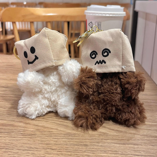 MYSTERYNEST Cute Cartoon Book Bag Backpack Keychain Plush Charm